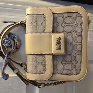 Coach Tan and Cream Crossbody Bag